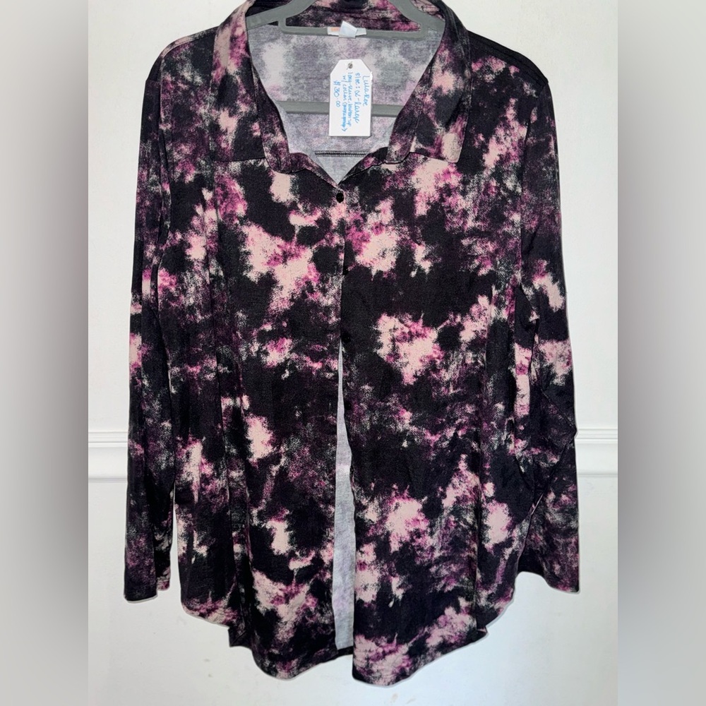 LULAROE (LLR-LS0010) SIZE XL BUTTON DOWN COLLAR TOP